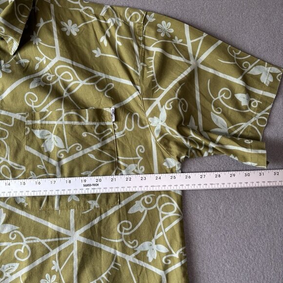 Wayan Natural Wear Vintage Mens 2XL Green Hawaiian Button Up Short Sleeve Shirt - Picture 3 of 14